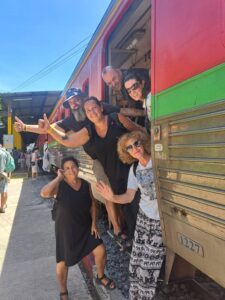 Family and friends enjoy our Maeklong Railway Market Tour.
